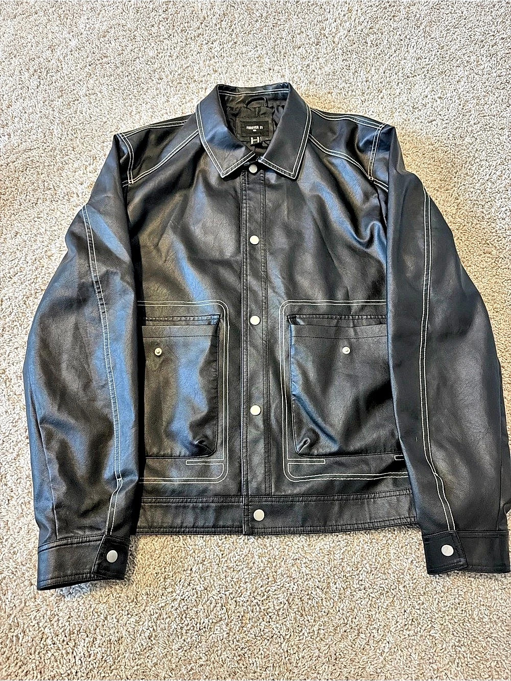 Forever 21 Men's Black Jacket Size XL Like New